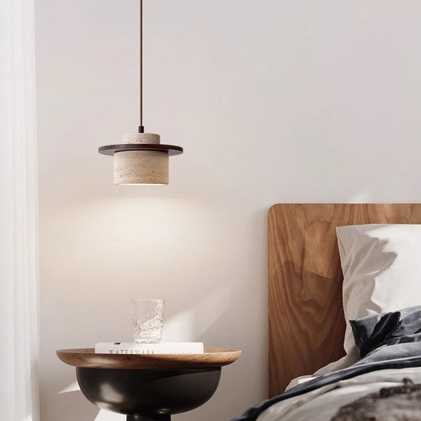 vintage yellow travertine solid wood bedside chandelier