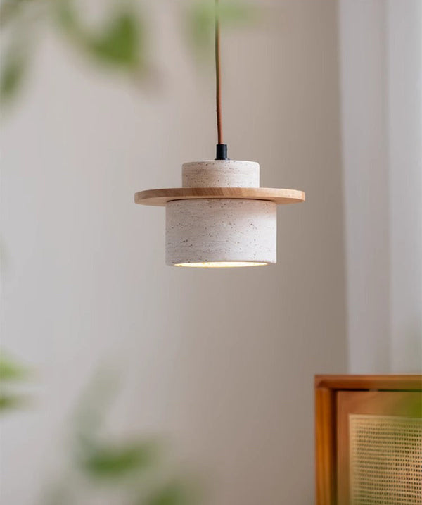 vintage yellow travertine solid wood bedside chandelier
