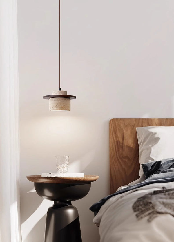 vintage yellow travertine solid wood bedside chandelier