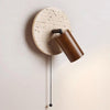 vintage yellow travertine wood wall sconce