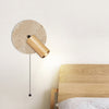 vintage yellow travertine wood wall sconce