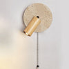 vintage yellow travertine wood wall sconce