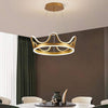Dimmable Round Led Ring Chandelier Crown Design Modern Aluminum Acrylic Pendant Light For Living Room