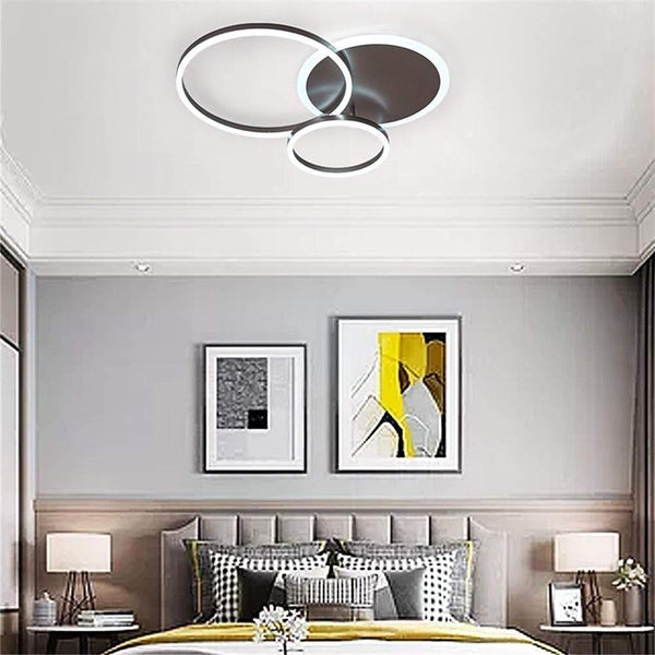 3 Layers Led Modern Circle Flush Mount Light 3 Color Dimmable 26X20