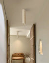 wabi sabi beige travertine cylinder ceiling lamp