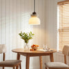 wabi sabi beige travertine frosted glass pendant light