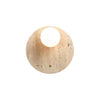 wabi sabi beige travertine glass round wall lamp