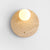 wabi sabi beige travertine glass round wall lamp