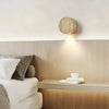 wabi sabi beige travertine round wall lamp