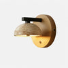 wabi sabi black travertine wood led wall sconce