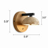 wabi sabi black travertine wood led wall sconce
