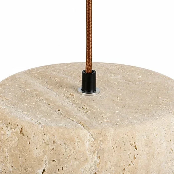 wabi sabi cream travertine stone led pendant light