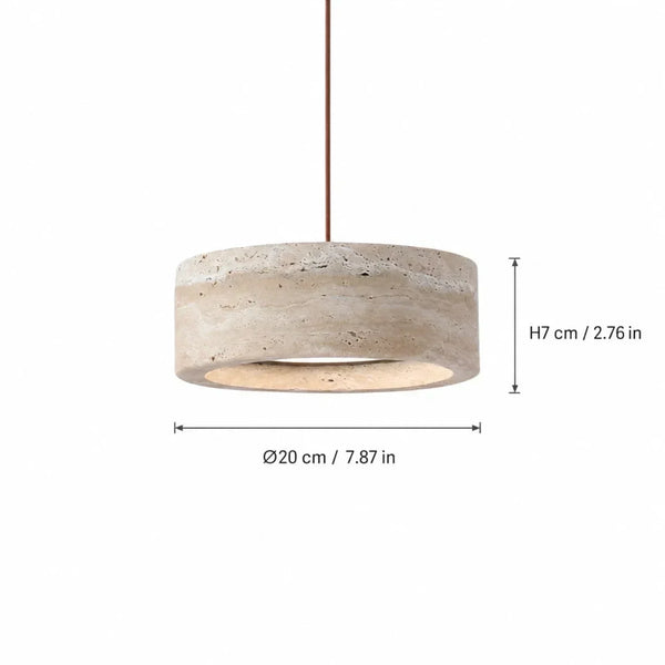 wabi sabi cream travertine stone led pendant light