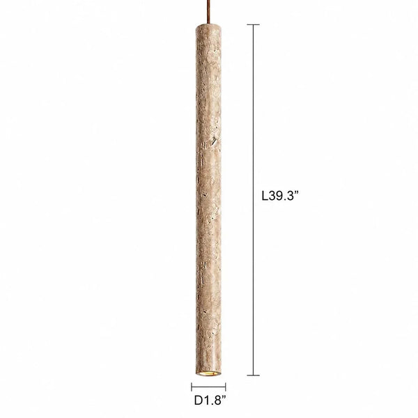 wabi sabi cylinder travertine pendant light kitchen island