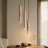 wabi sabi cylinder travertine pendant light kitchen island
