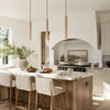 wabi sabi cylinder travertine pendant light kitchen island