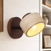wabi sabi cylinder travertine wood wall light