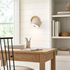 wabi sabi cylinder travertine wood wall light