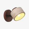 wabi sabi cylinder travertine wood wall light