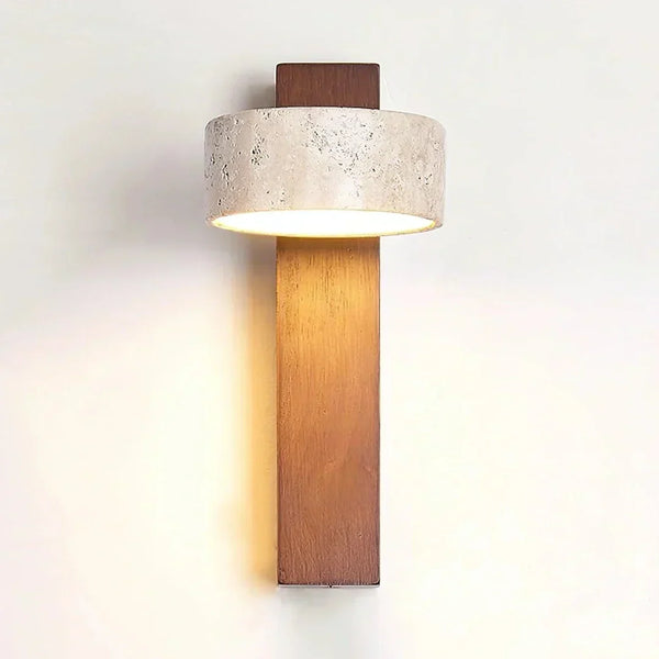wabi sabi natural travertine led wall sconce