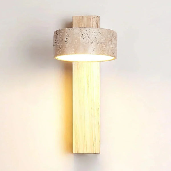 wabi sabi natural travertine led wall sconce