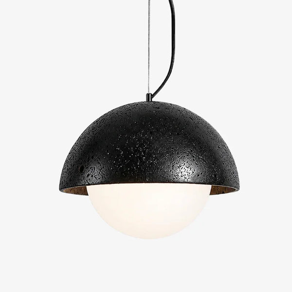 wabi sabi round dome travertine pendant light