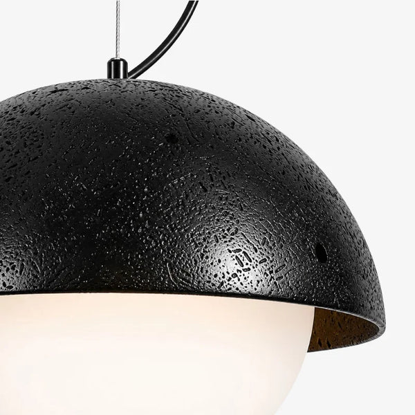 wabi sabi round dome travertine pendant light