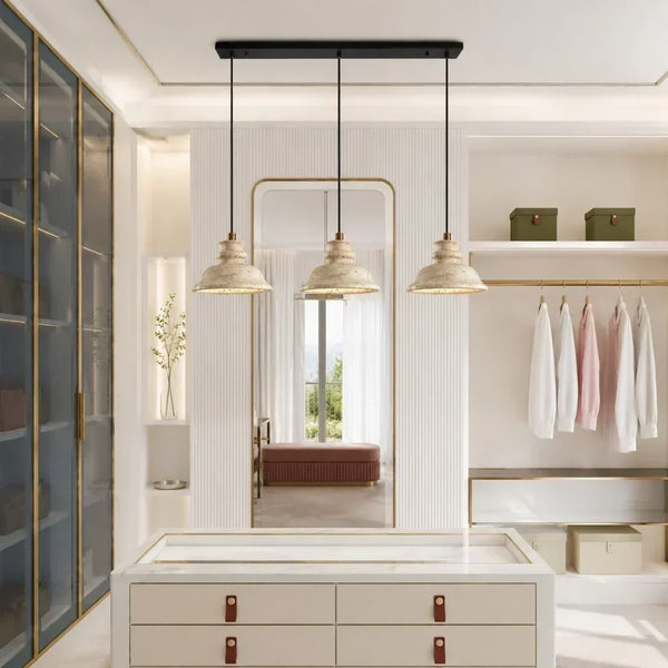 wabi sabi travertine bell pendant light