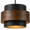 wabi sabi travertine cylinder wall sconce matte black