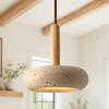 wabi sabi travertine disc pendant light