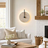 wabi sabi travertine disc wall sconce matte black