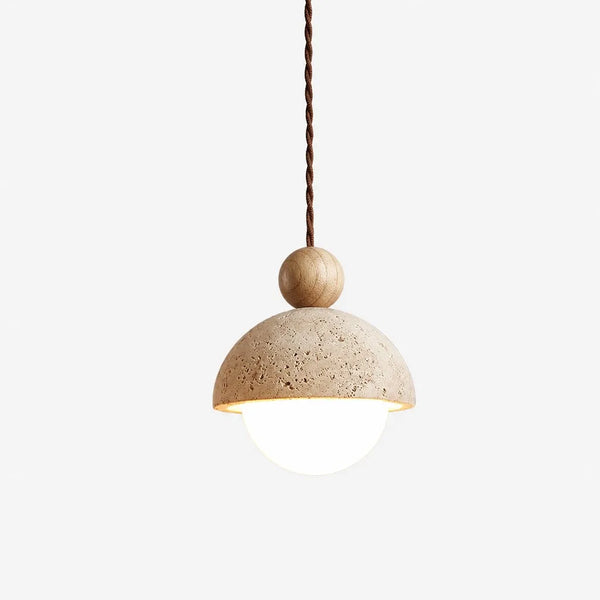 wabi sabi travertine dome pendant light