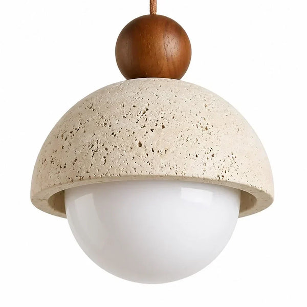 wabi sabi travertine dome pendant light