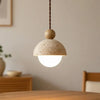 wabi sabi travertine dome pendant light