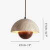 wabi sabi travertine half dome pendant light