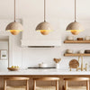 wabi sabi travertine half dome pendant light