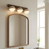 wabi sabi travertine walnut globe wall sconce