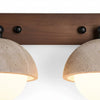 wabi sabi travertine walnut globe wall sconce