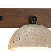 wabi sabi travertine walnut globe wall sconce