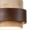 wabi sabi travertine wood cylindrical pendant light