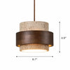 wabi sabi travertine wood cylindrical pendant light