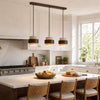 wabi sabi travertine wood cylindrical pendant light