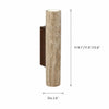 wabi sabi travertine wood tall column wall sconce