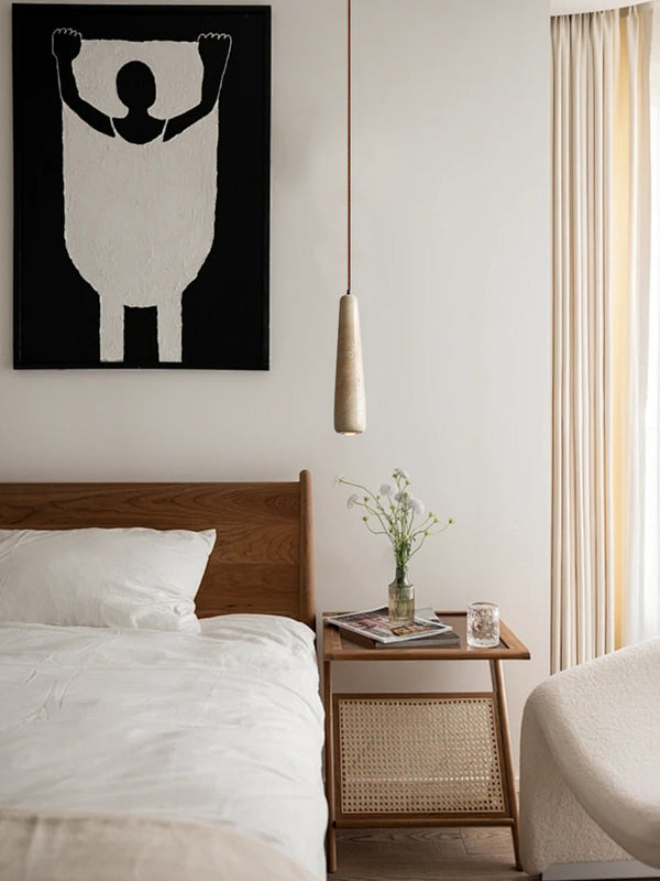 wabi sabi yellow travertine white oak chandelier