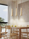 wabi sabi yellow travertine white oak chandelier
