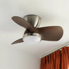 walnut brushed metal abs ceiling fan led light
