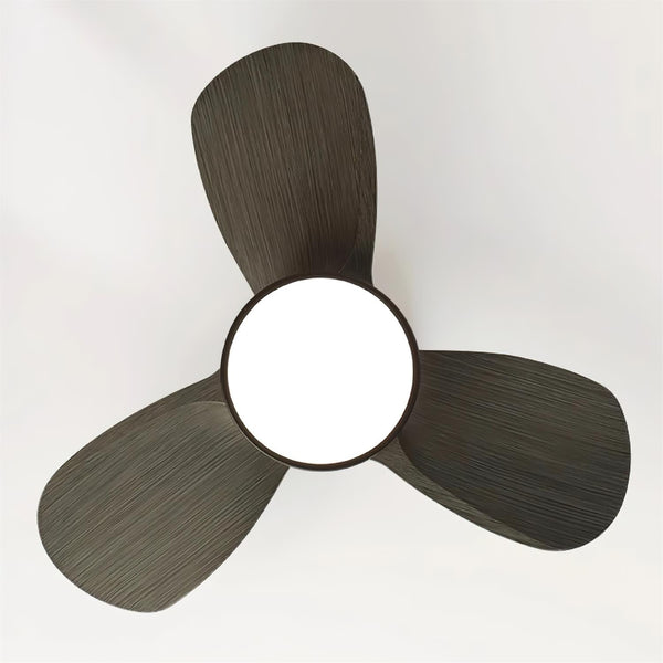 walnut brushed metal abs ceiling fan led light