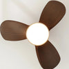 walnut brushed metal abs ceiling fan led light
