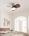 walnut brushed metal abs ceiling fan led light