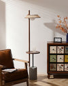 walnut cement shelf floor lamp